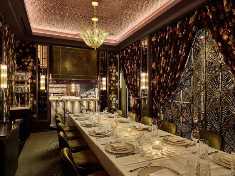The Alston's elegant Gilded Room, a private dining space. (Photo courtesy of The Alston)